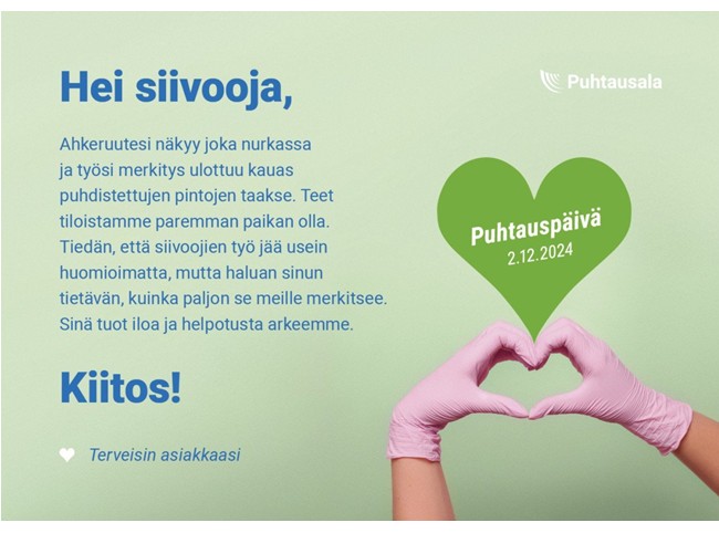 Puhtauspäivä 2.12.2024