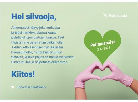 Puhtauspäivä 2.12.2024